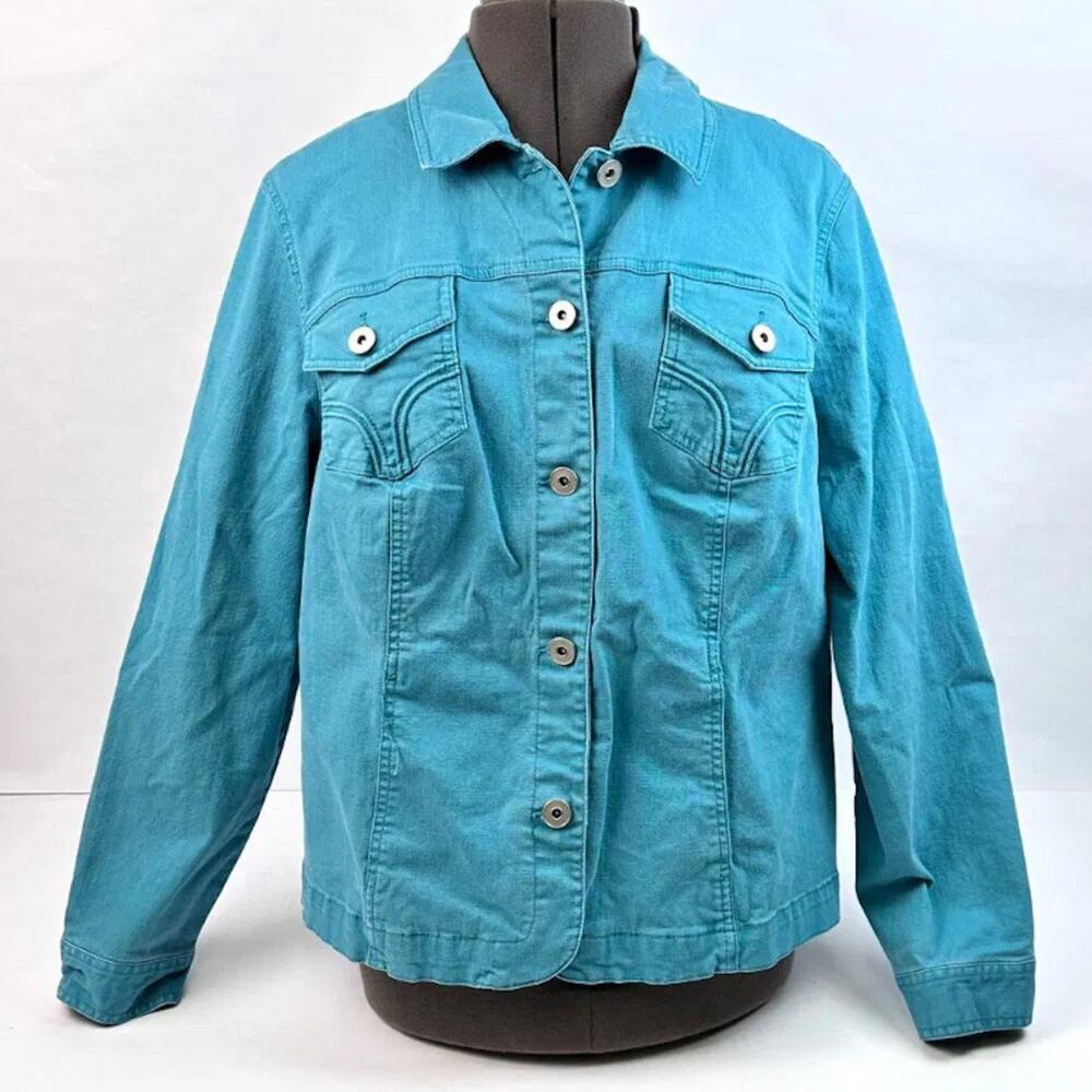 Vintage Style & Co Teal Denim Jacket